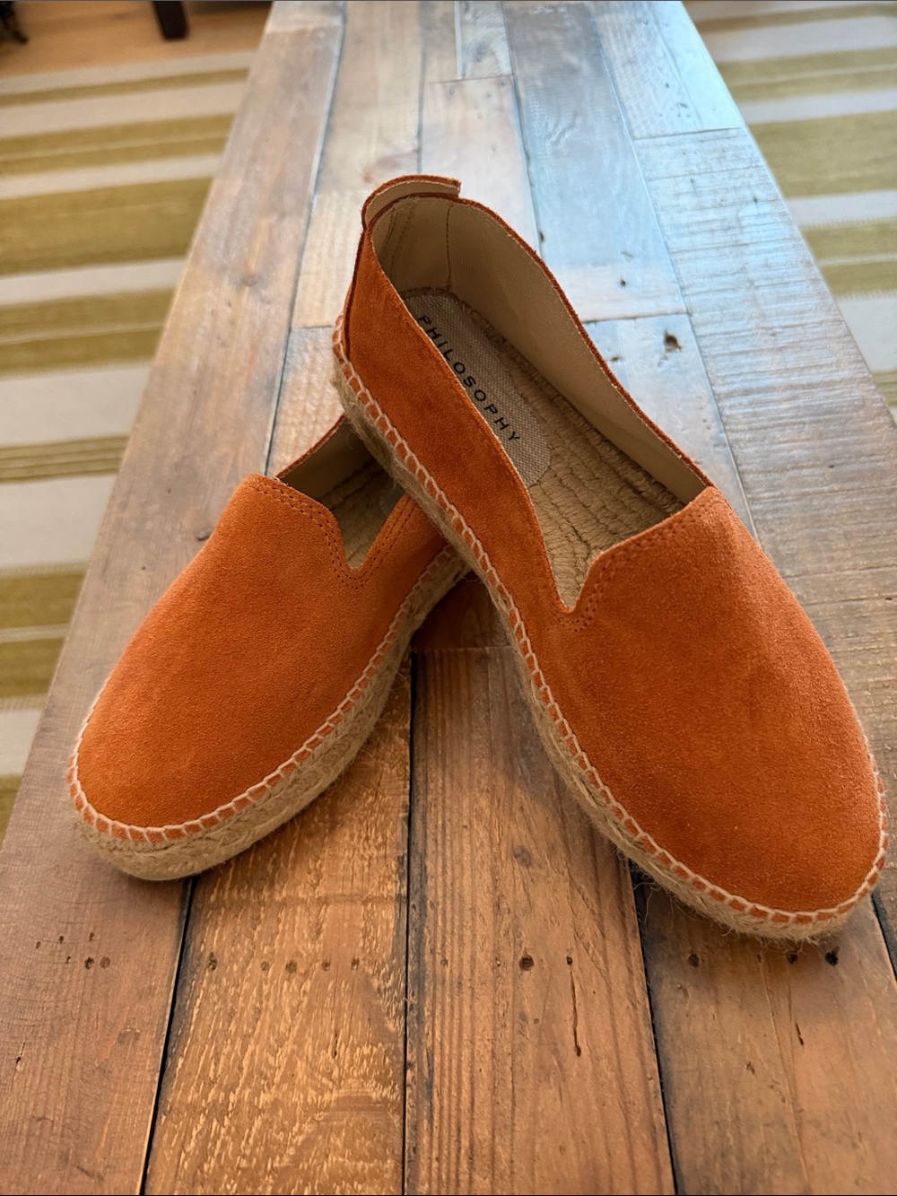 Philosophy of Lorenzo Serafini suede Canvas Espadrille Slip-On - rust